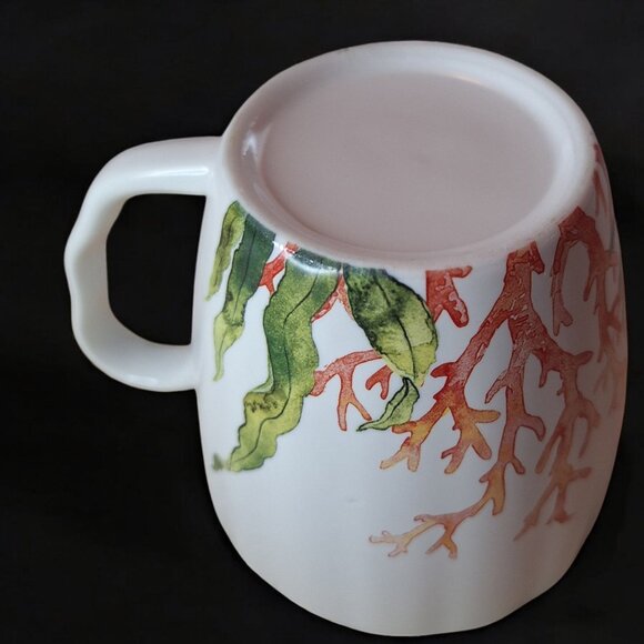 Porcelain Mug Sea Coral Ocean Seaweed Coffee Cup 12 Ounce With Box - Picture 4 of 4